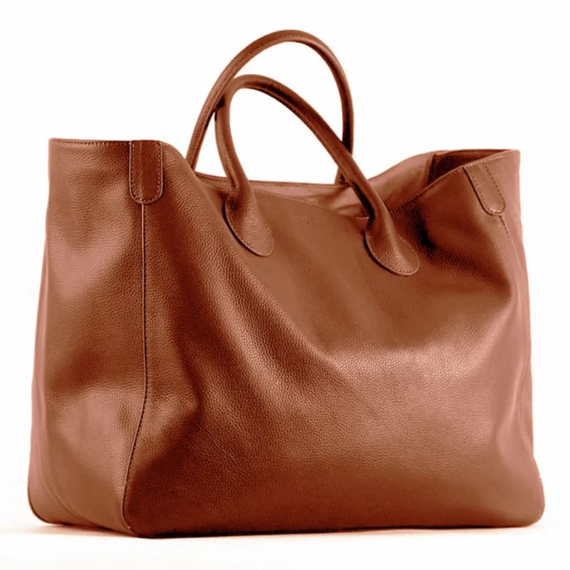 Full Grain Leather Oversized Tote Bag with Organizer Pockets for Professional Women - Daily Commuter & Travel Carryall - Image 2
