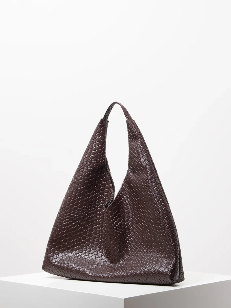 Woven Pattern Vegan Leather Work Tote with Matching Wallet - Professional Women's Commuter Bag - Image 3