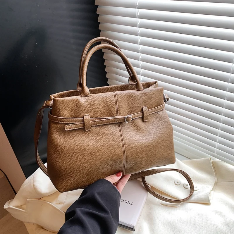 Vegan Leather Work Tote with Padded Handles - Professional Women's Shoulder Bag for Office - Image 6
