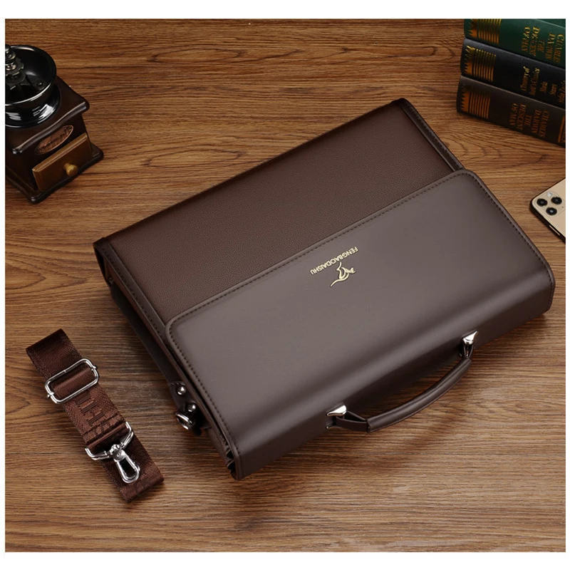 Premium leather briefcase with scratch-resistant design features