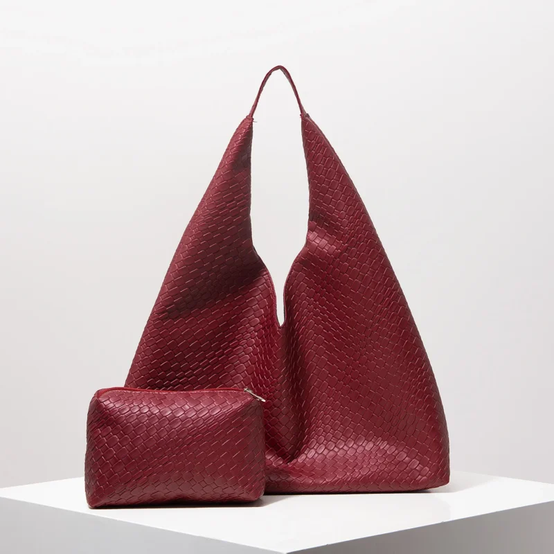 Woven Pattern Vegan Leather Work Tote with Matching Wallet - Professional Women's Commuter Bag - Image 9