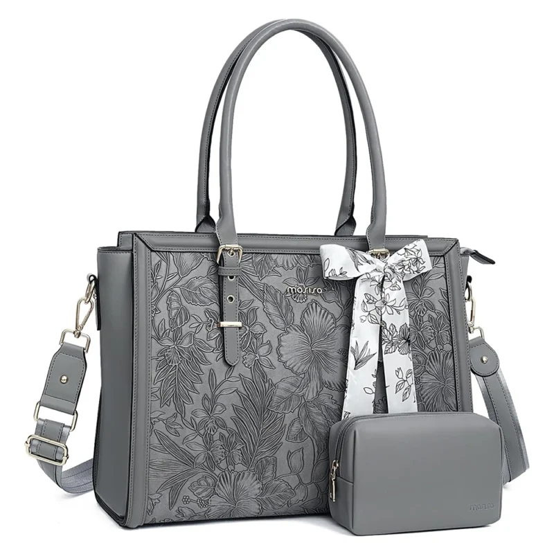 Professional PU Leather Laptop Tote Bag for Women - 15.6 Inch Notebook Shoulder Bag with Organizers - Image 8