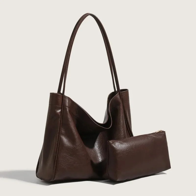 Vegan Leather Work Tote with Laptop Compartment - Professional Women's Commuter Bag - Image 2