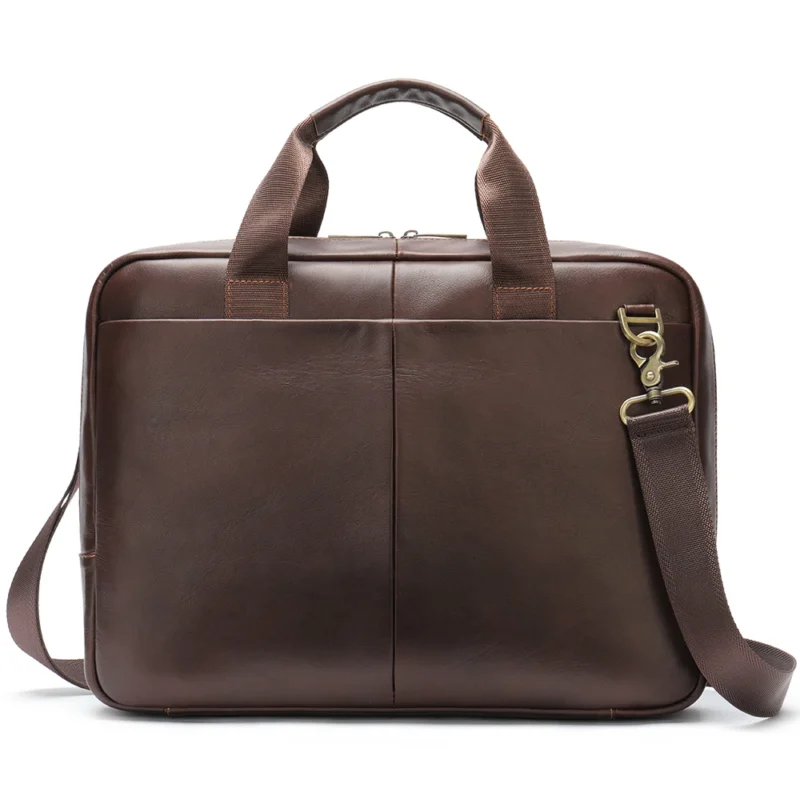 Full Grain Leather Executive Briefcase with 15-Inch Laptop Compartment - Professional Business Bag for Men - Image 8