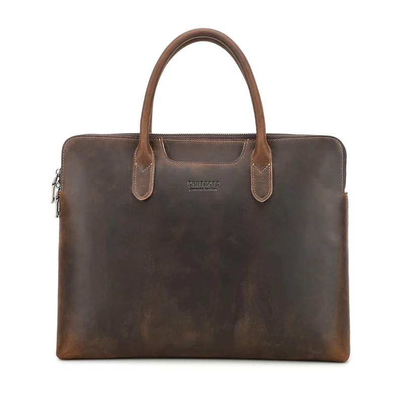 Full Grain Cowhide Leather Business Briefcase with Laptop Compartment - Professional Organizer for Men - Image 7