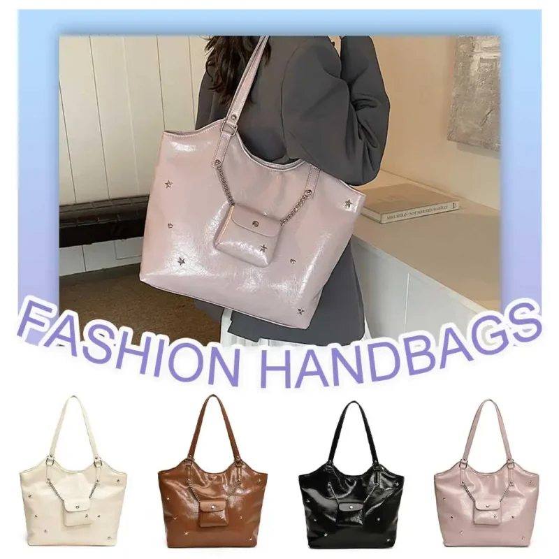 Vegan Leather Tote Bag with Large Capacity for Professional Women - Stylish Work and Shopping Carry-All - Image 2