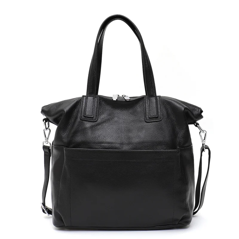 Genuine Leather Work Tote Bag with Compartments for Women - Professional Commuter Shoulder Handbag - Image 3