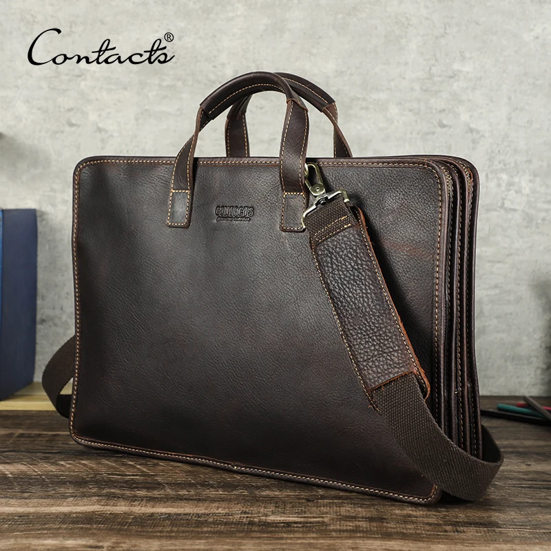 Premium leather messenger bag with organized compartments for everyday essentials