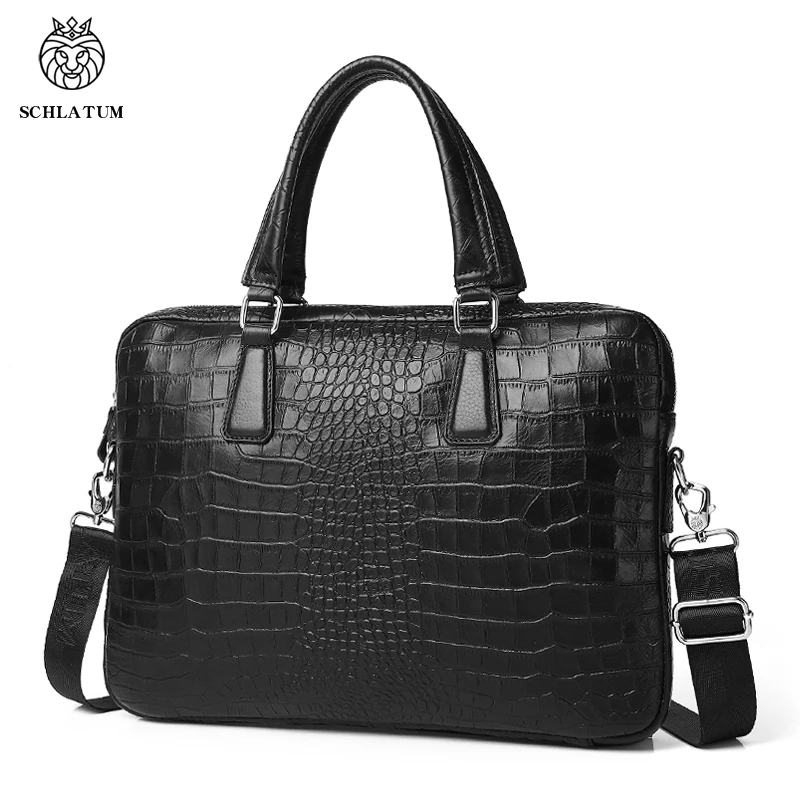 Slim Leather Laptop Briefcase