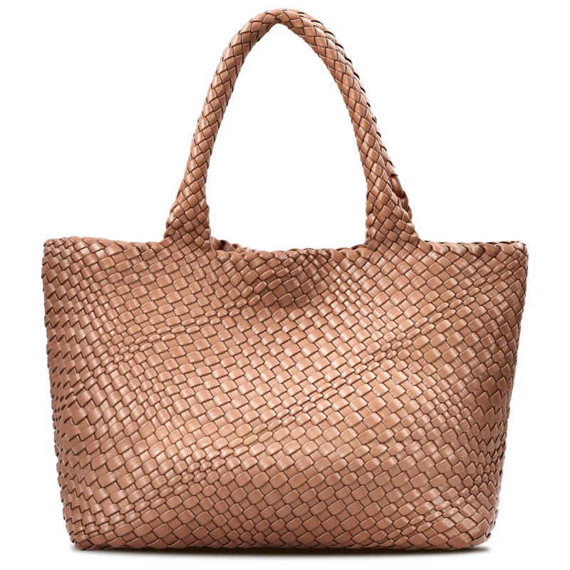 Woven Vegan Leather Tote Bag with Handle for Women - Professional Work & Travel Companion - Image 11