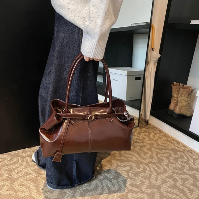 Premium Vegan Leather Hobo Bag with Tassel Detail - Slouchy Professional Tote for Women - Image 4