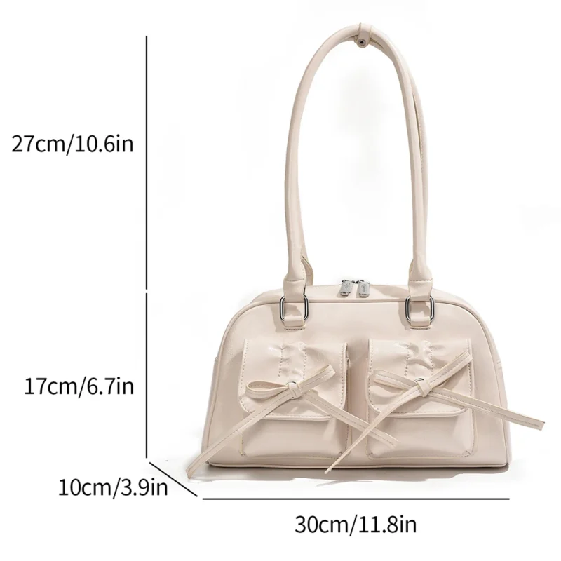 Y2K Aesthetic Red PU Leather Shoulder Bag with Top Handle for Women - Fashion Tote Purse - Image 24