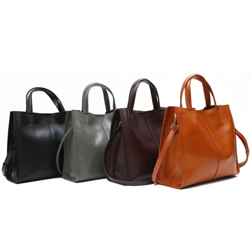 Full Grain Genuine Leather Work Tote with Laptop Compartment for Women - Professional Business Handbag - Image 5