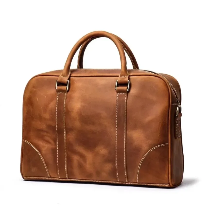 Premium PVC Business Briefcase with Laptop Compartment - Professional Work Travel Bag