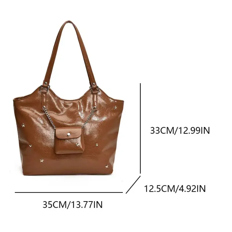 Vegan Leather Tote Bag with Large Capacity for Professional Women - Stylish Work and Shopping Carry-All - Image 6