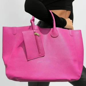 Vegan Leather Oversized Tote Work Bag with Large Capacity - Professional Women's Shopper