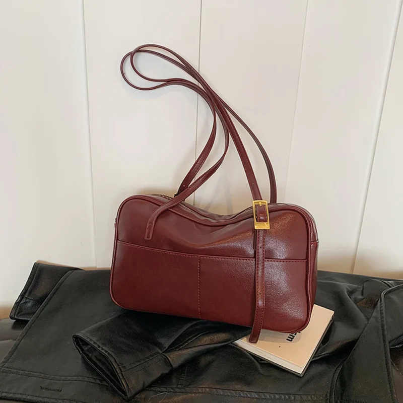Premium PU Leather Boston Tote Bag with Adjustable Strap for Professional Women - Office & Travel Handbag - Image 7