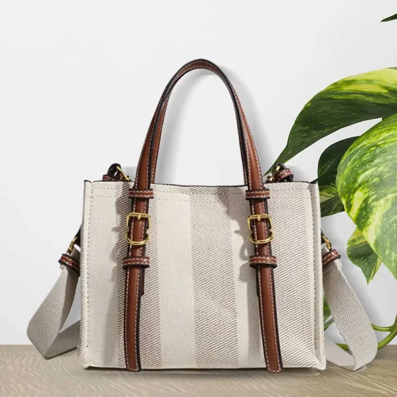 PU Leather Work Tote Bag with Shoulder Strap for Women - Professional Office Handbag - Image 3