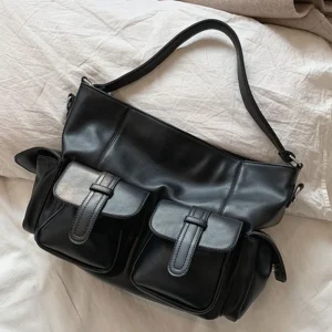 Professional PU Leather Tote Bag with Large Capacity for Women - Versatile Work Shoulder Messenger Bag