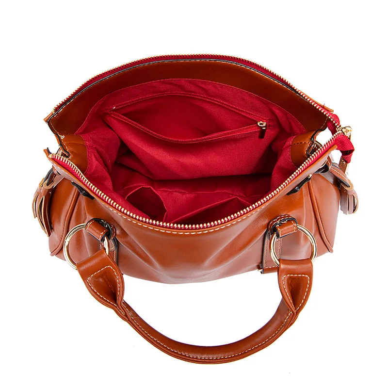Vintage design PU leather professional tote with structured silhouette