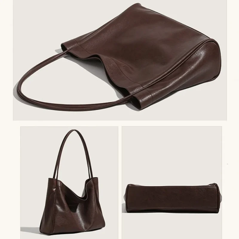 Vegan Leather Work Tote with Laptop Compartment - Professional Women's Commuter Bag - Image 5