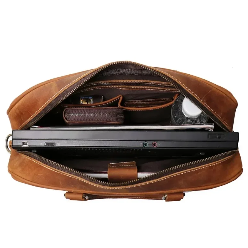 Premium PVC Business Briefcase with Laptop Compartment - Professional Work Travel Bag - Image 6