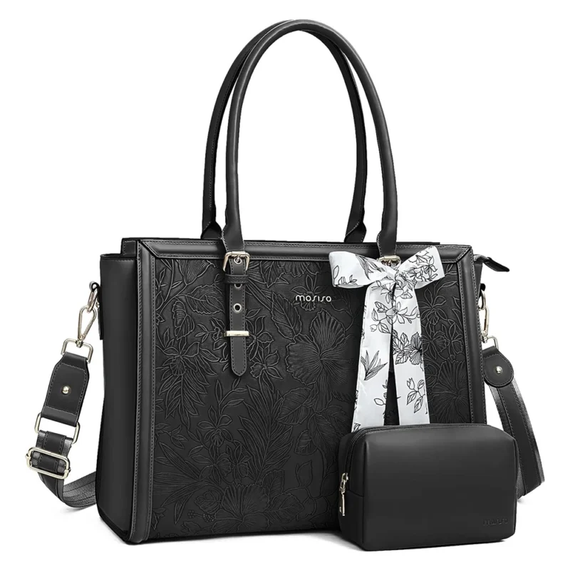 Professional PU Leather Laptop Tote Bag for Women - 15.6 Inch Notebook Shoulder Bag with Organizers - Image 11