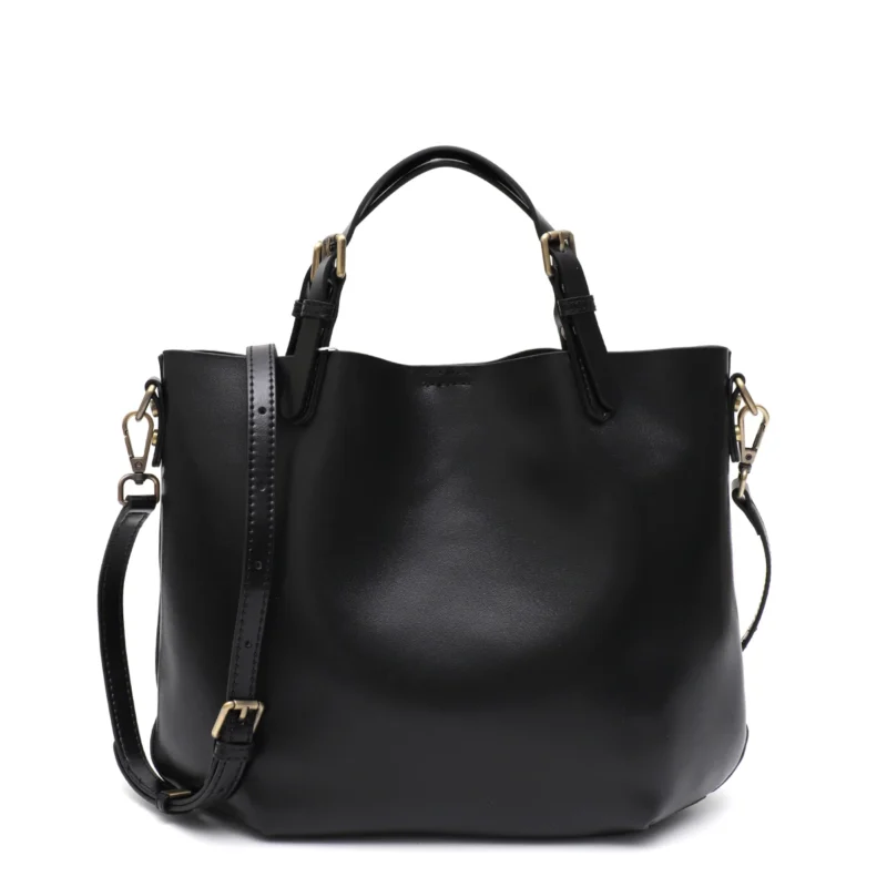 Genuine Leather Minimalist Tote Bag with Zip Liner - Vintage Elegant Work Purse for Women - Image 8