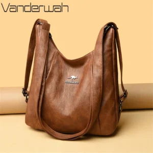 Sheepskin Leather Convertible Tote with Multi-Function Storage - Professional Women's Shoulder Bag