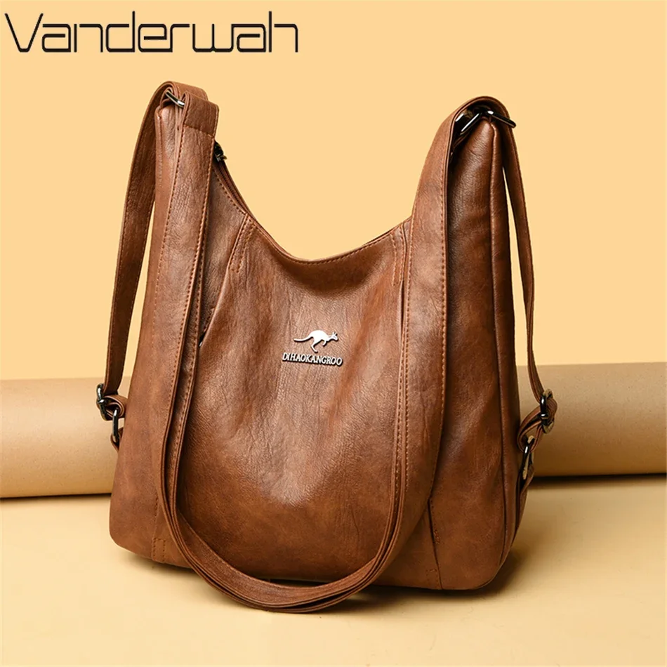 Versatile leather bag with multiple carrying options for different daily scenarios