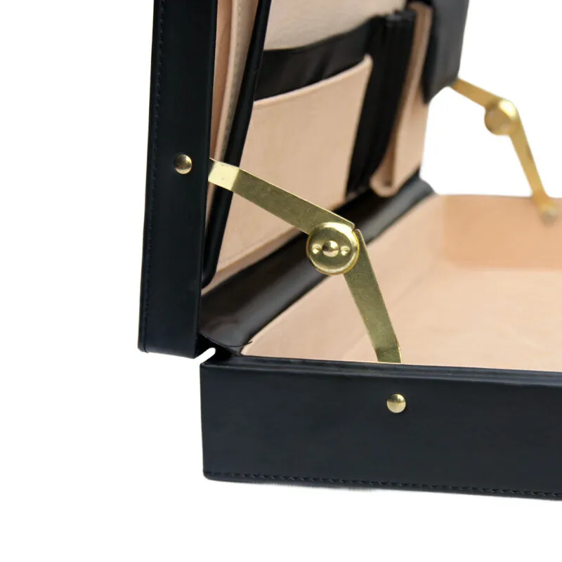 Professional leather messenger briefcase with sleek design for business environments