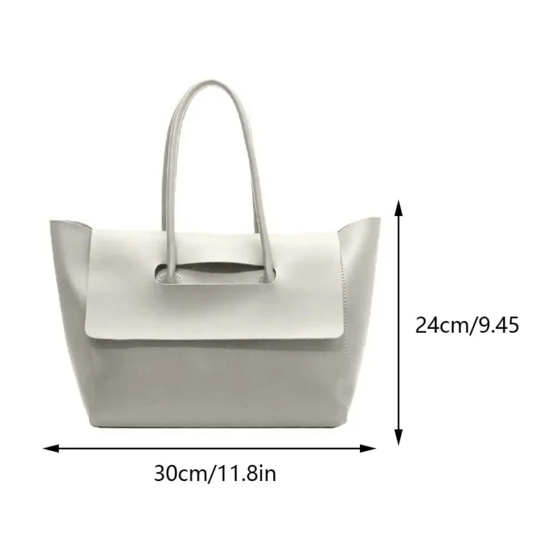 Vintage PU Leather Work Tote Bag with Large Capacity for Women - Professional Casual Shoulder Handbag - Image 5