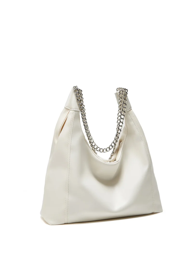 Luxury Vegan Leather Work Tote Bag with Chain Detail - Professional Large-Capacity Shoulder Bag - Image 4