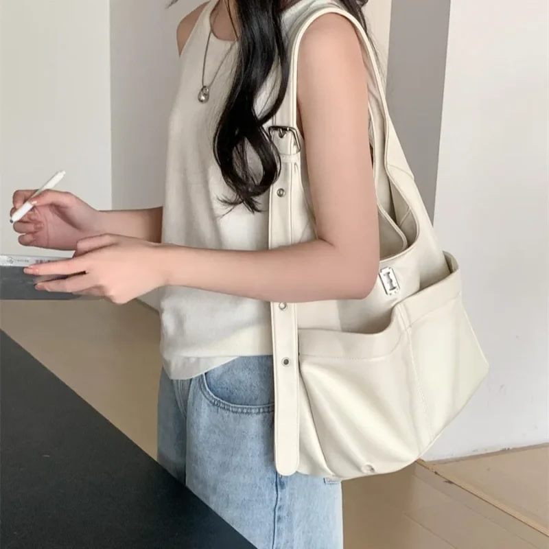 Soft PU Leather Work Tote Bag with Large Capacity for Women - Professional Daily Commuter Bag - Image 3