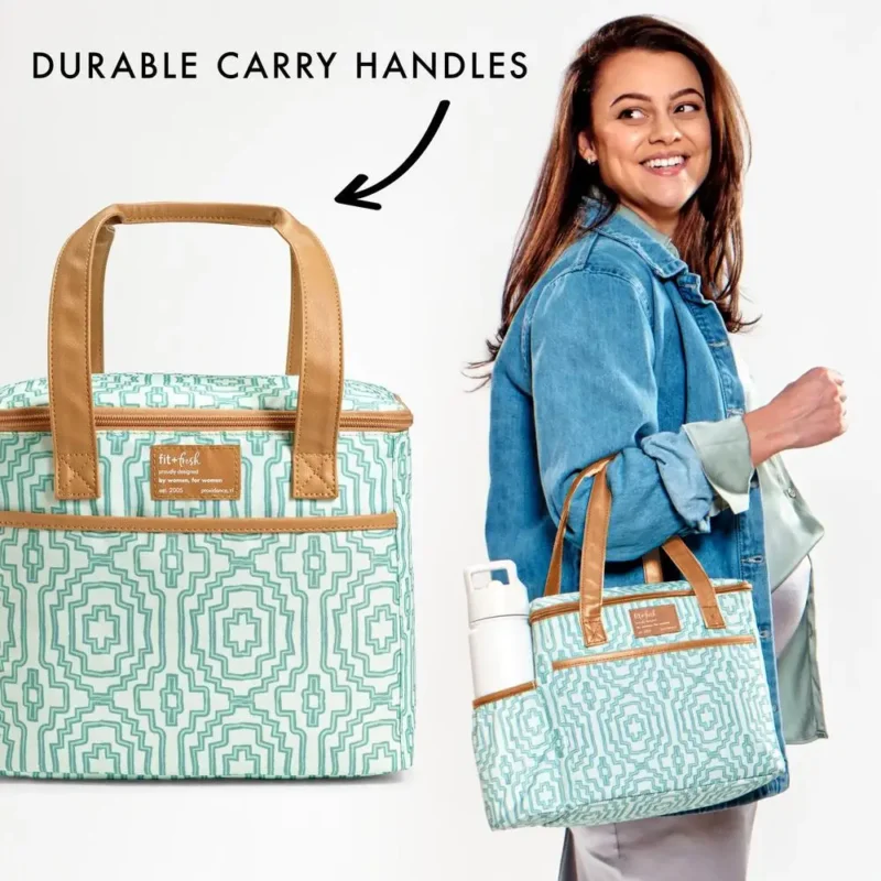 Vegan Leather Insulated Lunch Bag with Expandable Storage for Women - Professional Work Tote - Image 5
