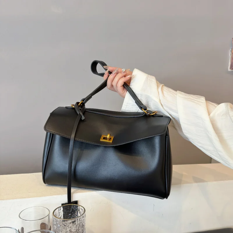 Vegan Leather Work Tote with Large Capacity - Professional Women's Shoulder Bag - Image 3