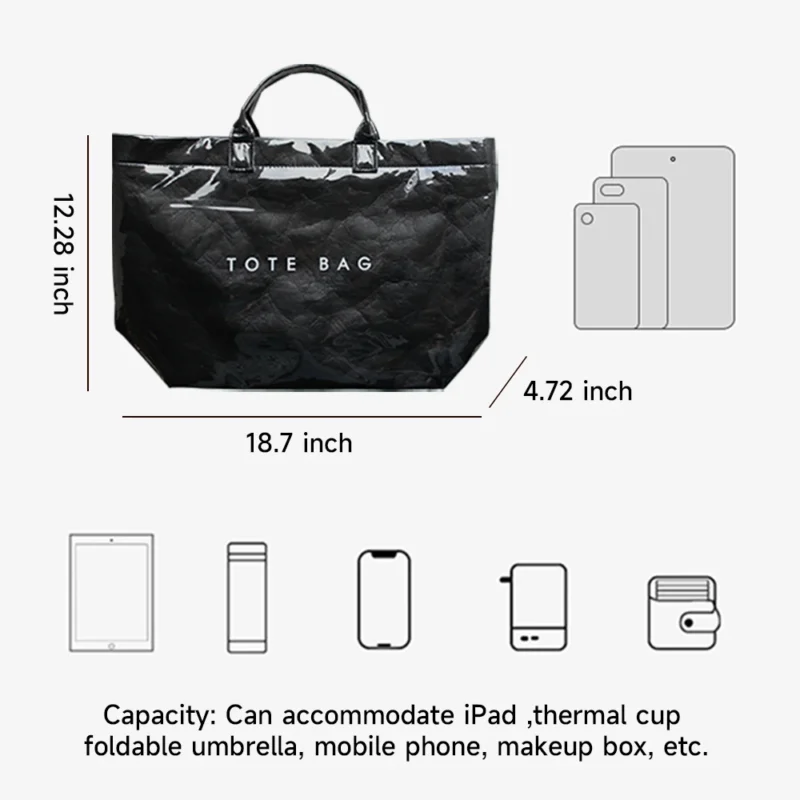 PVC Professional Work Tote with Large Capacity - Versatile Commuter Bag for Women - Image 6