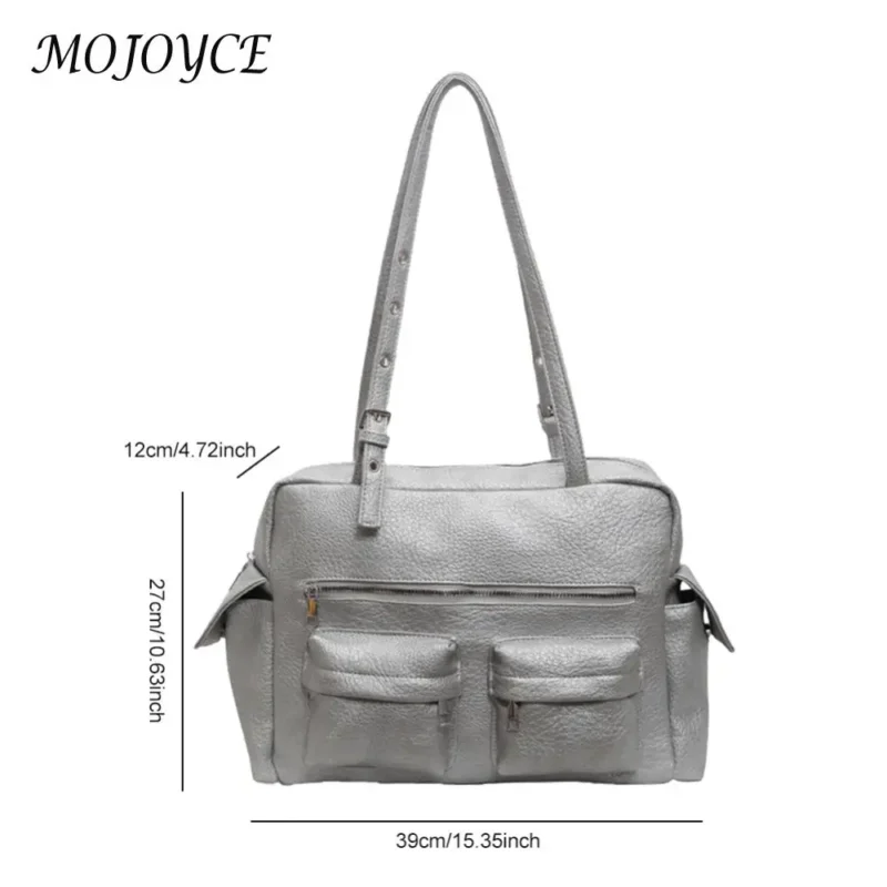Vegan Leather Work Tote with Adjustable Strap for Women - Professional Multi-Pocket Satchel - Image 6