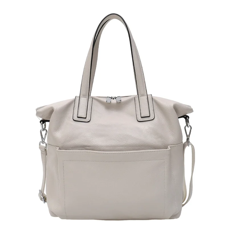 Genuine Leather Work Tote Bag with Compartments for Women - Professional Commuter Shoulder Handbag - Image 7