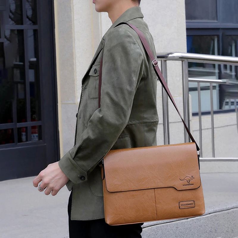 Professional vegan leather briefcase with laptop protection features
