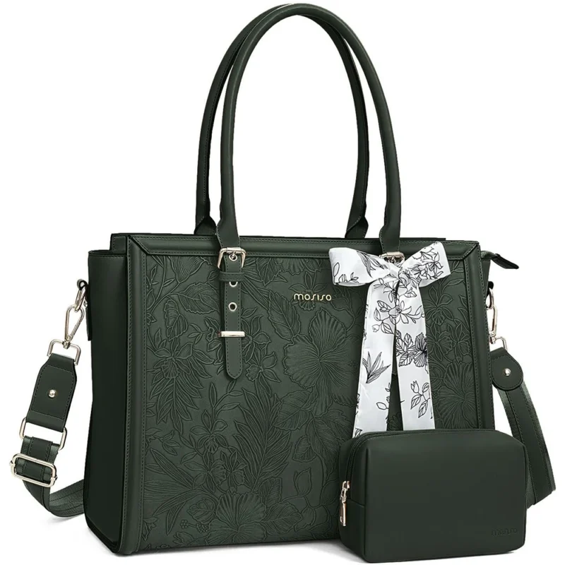 Professional PU Leather Laptop Tote Bag for Women - 15.6 Inch Notebook Shoulder Bag with Organizers - Image 7