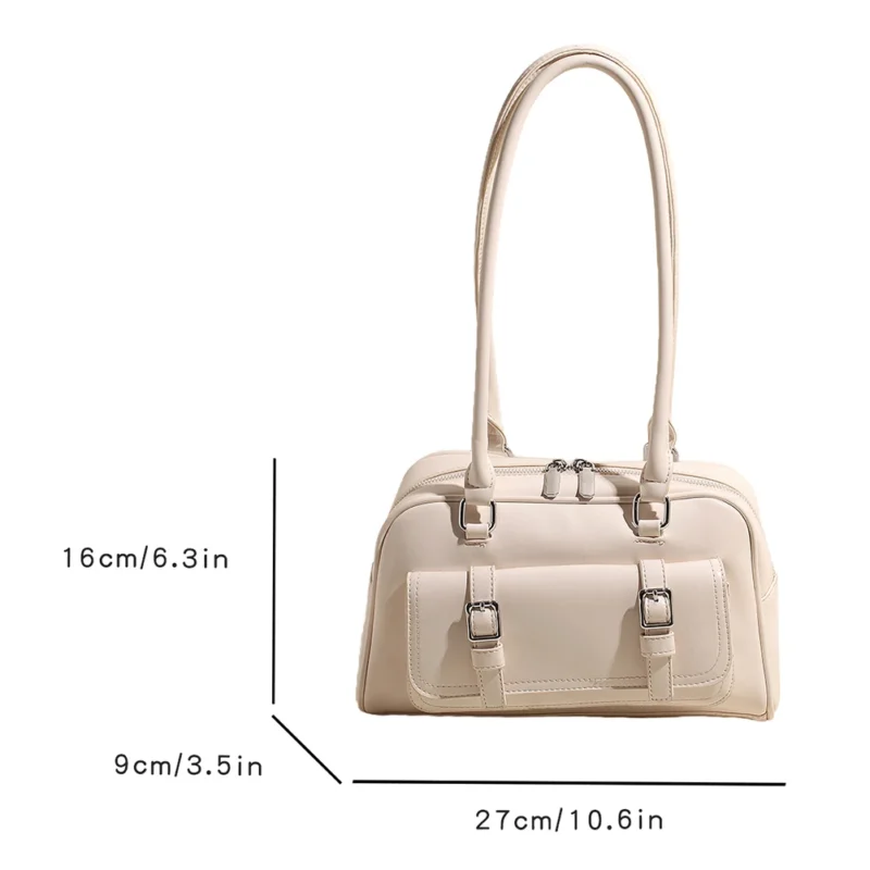 Y2K Aesthetic Red PU Leather Shoulder Bag with Top Handle for Women - Fashion Tote Purse - Image 13