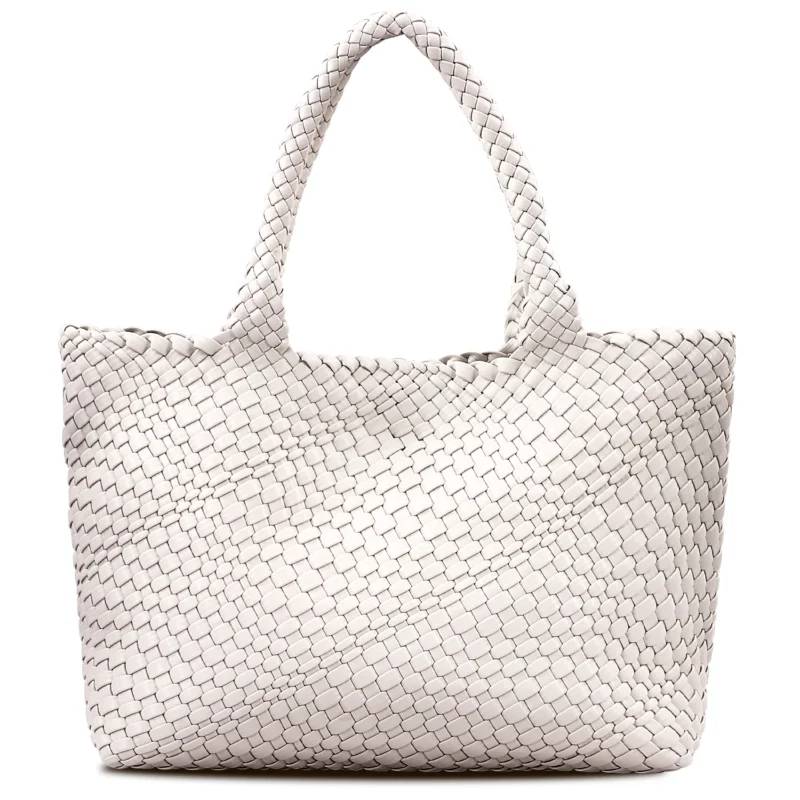 Woven Vegan Leather Tote Bag with Handle for Women - Professional Work & Travel Companion - Image 8