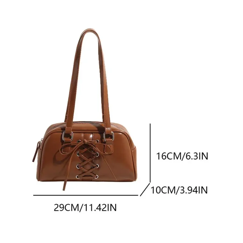 Y2K Aesthetic Red PU Leather Shoulder Bag with Top Handle for Women - Fashion Tote Purse - Image 25