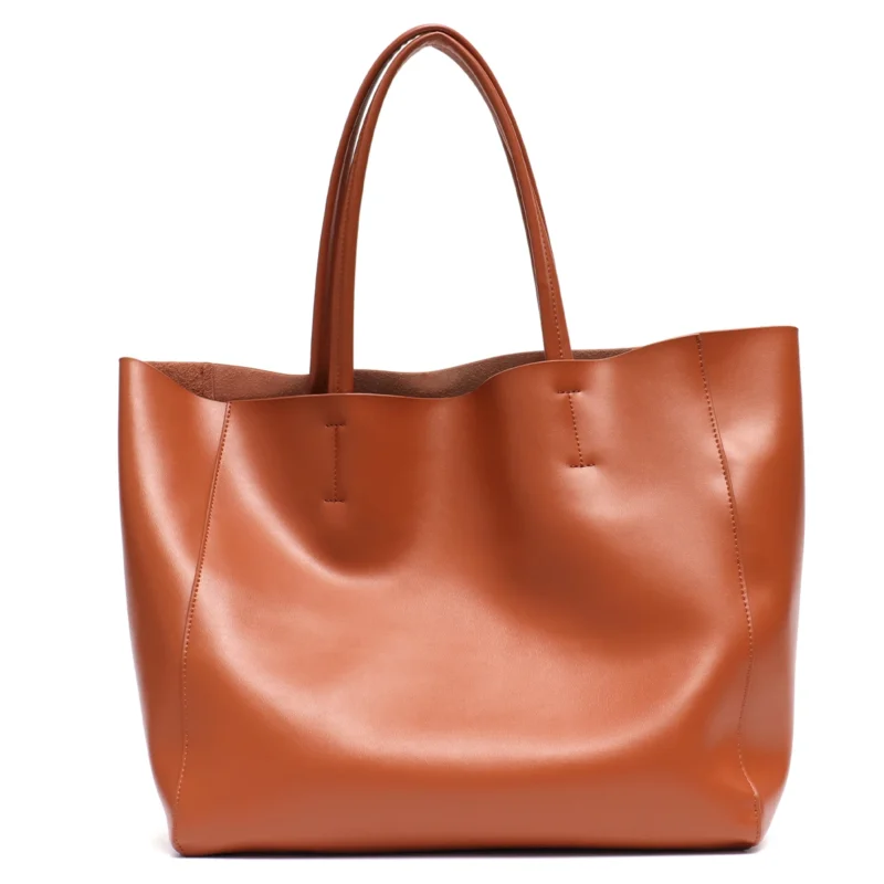 Full Grain Leather Work Tote with Laptop Compartment for Women - Professional Daily Bag - Image 13