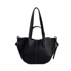 Professional Vegan Leather Tote Bag with Interior Compartments for Women - Elegant Workday Carryall