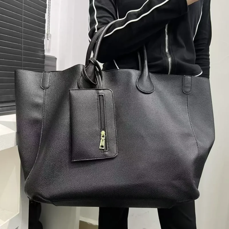 Vegan Leather Oversized Tote Work Bag with Large Capacity - Professional Women's Shopper - Image 10