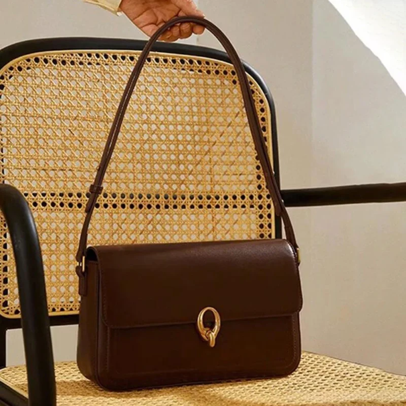 Vegan Leather Work Tote with Gold Hardware - Professional Women's Shoulder Bag - Image 6