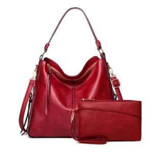 Vintage PU Leather Hobo Tote Bag Set with Tassel Detail - Professional Women's Shoulder Crossbody Workbag