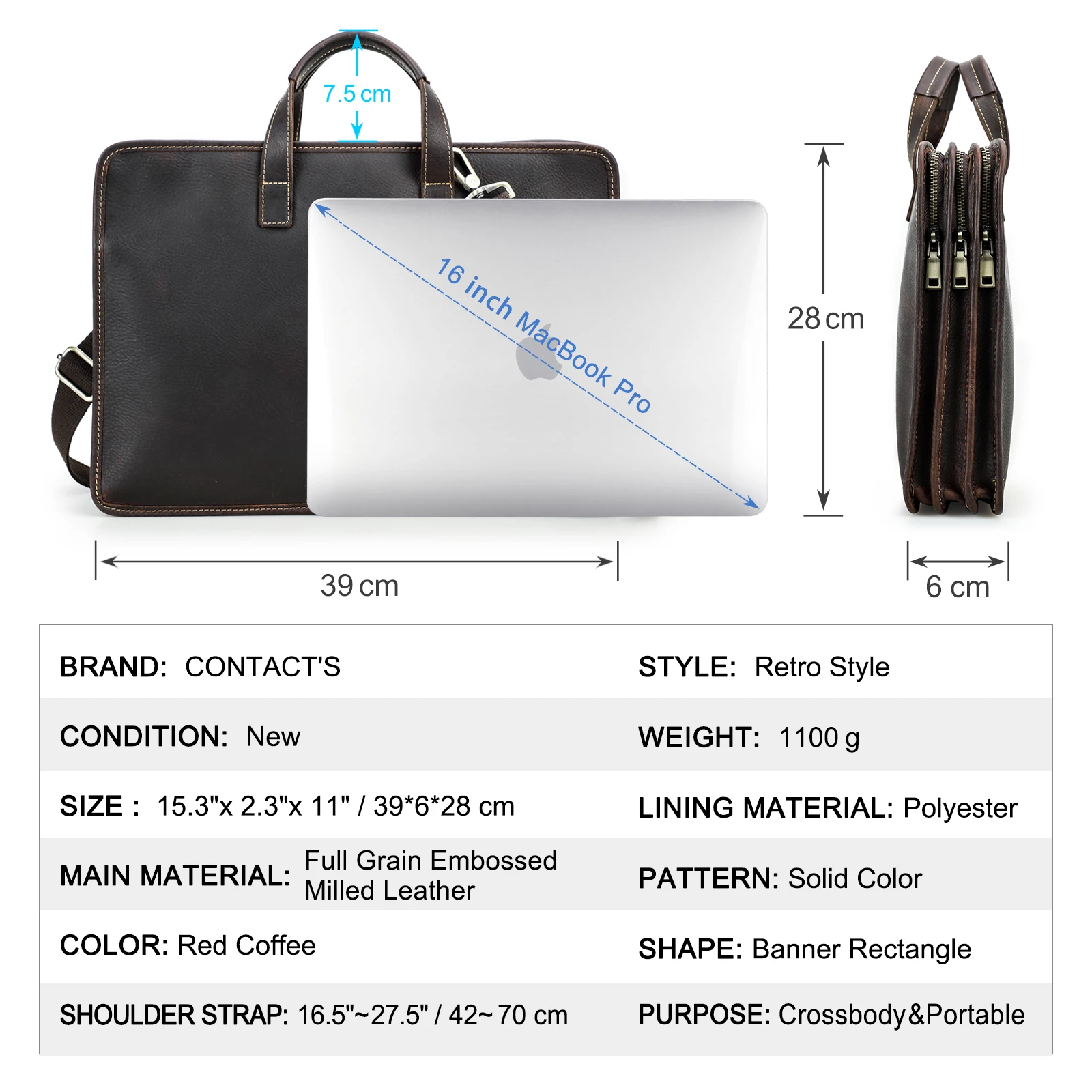 Ergonomic design features of a daily messenger bag